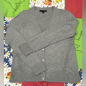 Banana Republic Gray V-Neck Button Front Cardigan Normcore Minimalist